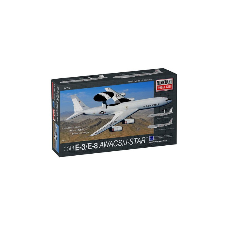 Plastic plane model E-3/E-8 AWACS/JSTAR 1/144 | Scientific-MHD