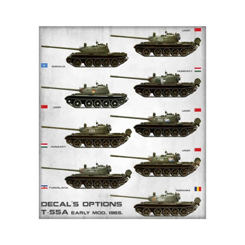 T-55A Early Mod plastic tank model. 1965. Interior Kit | Scientific-MHD