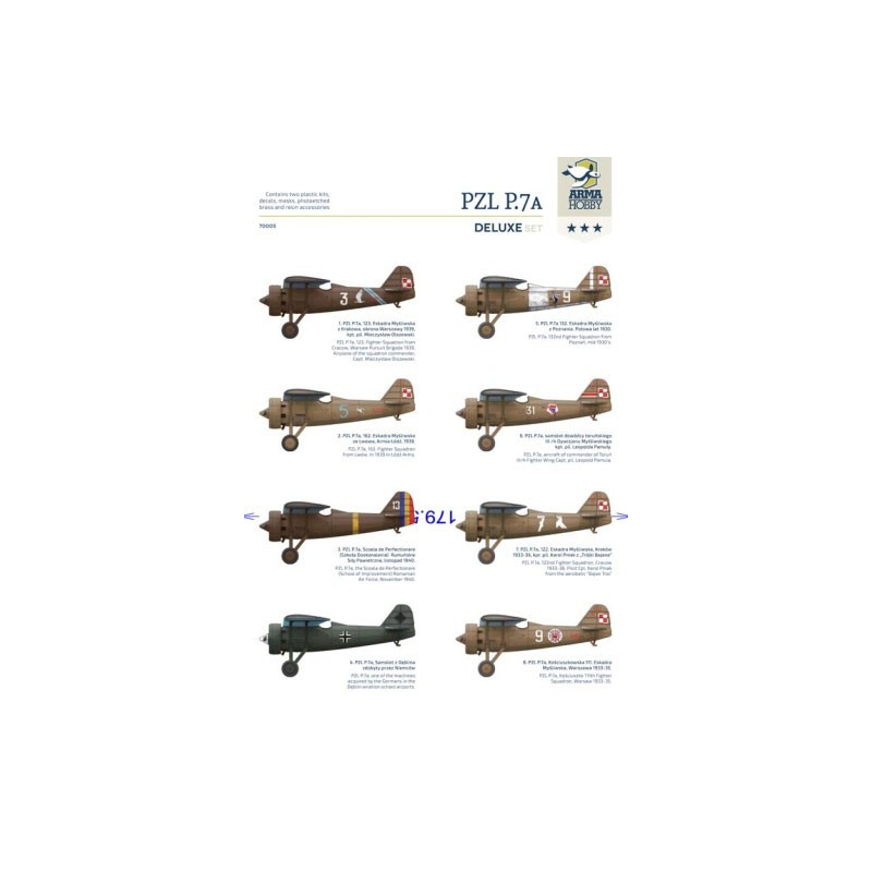 PZL plastic plane model p.7a deluxe set 1/72 | Scientific-MHD