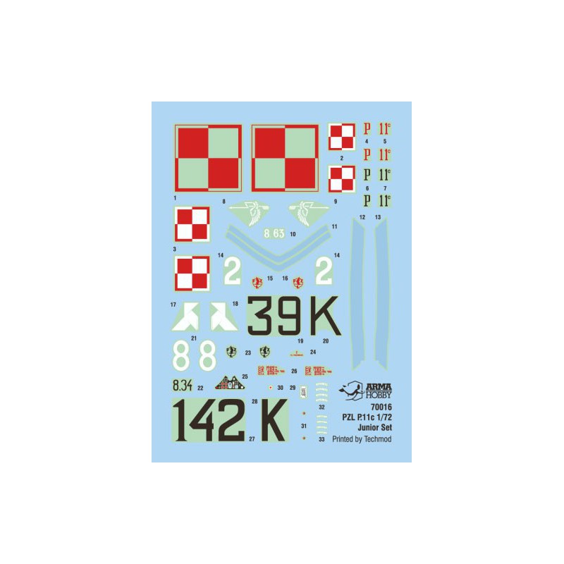 PZL plastic plane model p.11c junior set 1/72 | Scientific-MHD