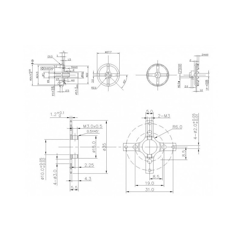 Draft electric motor DM2203 KV1600 engine | Scientific-MHD
