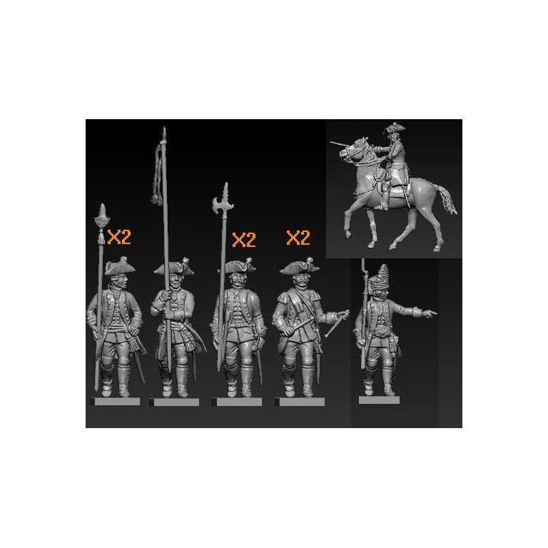SEVEN YEARS WAR Austrian COMMAND 1/72 figurine | Scientific-MHD