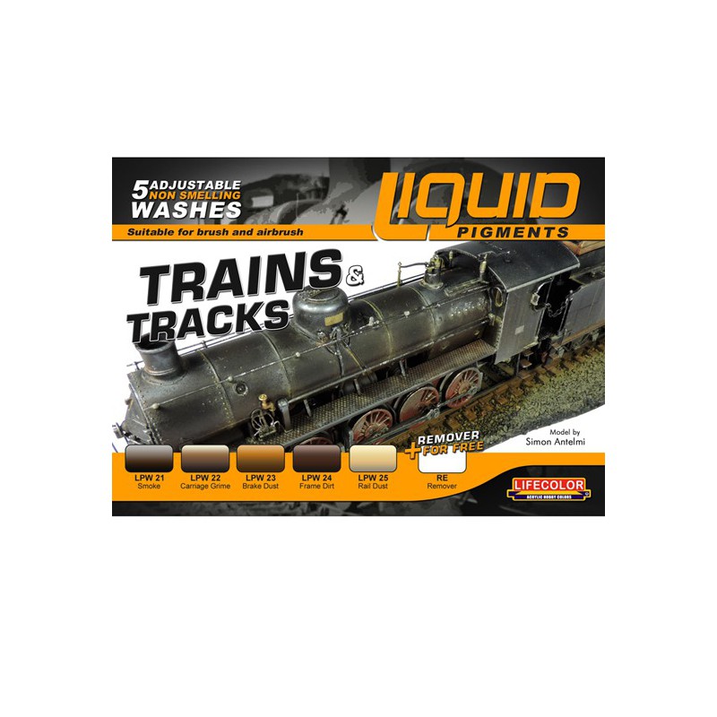 Acrylic paint pigments trains and rails | Scientific-MHD