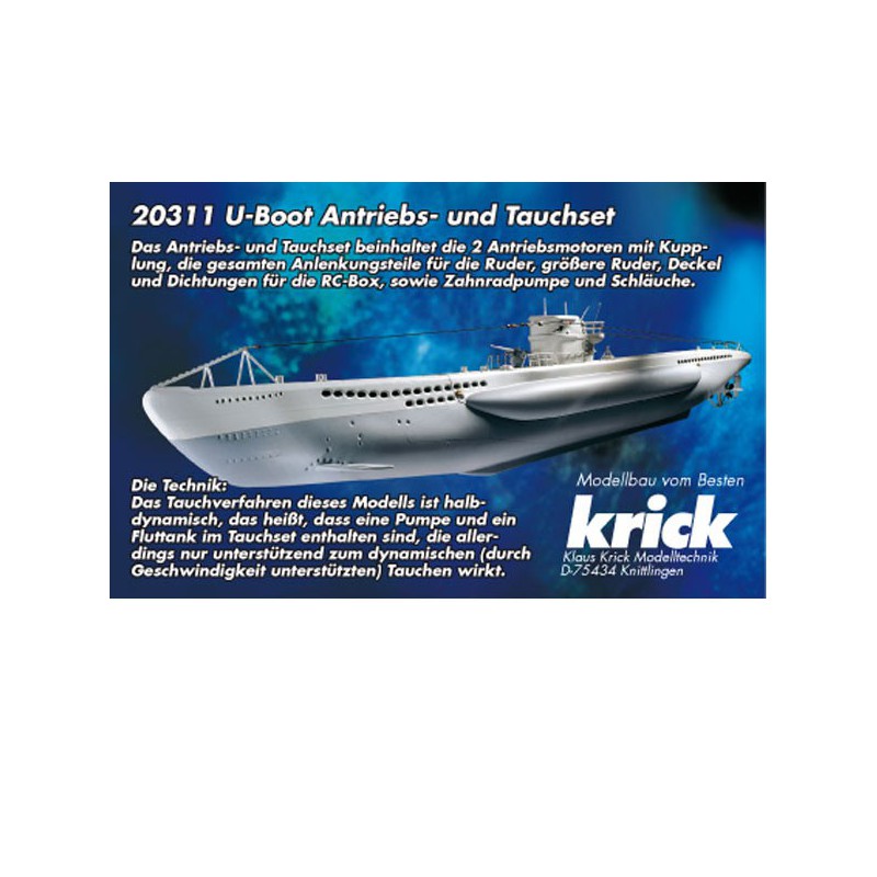 Radio-controlled Electric Boat Motorization U-BOOT | Scientific-MHD