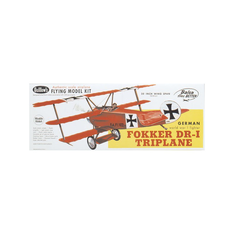 Free Flight Airplane Fokker Dr-1 Triplane | Scientific-MHD