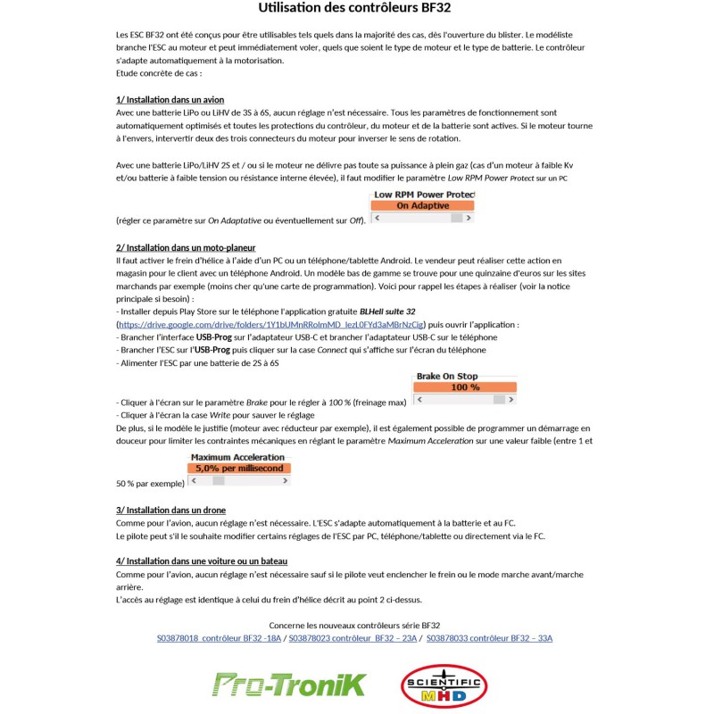 Radio-controlled electric motor BF32-23A variator | Scientific-MHD