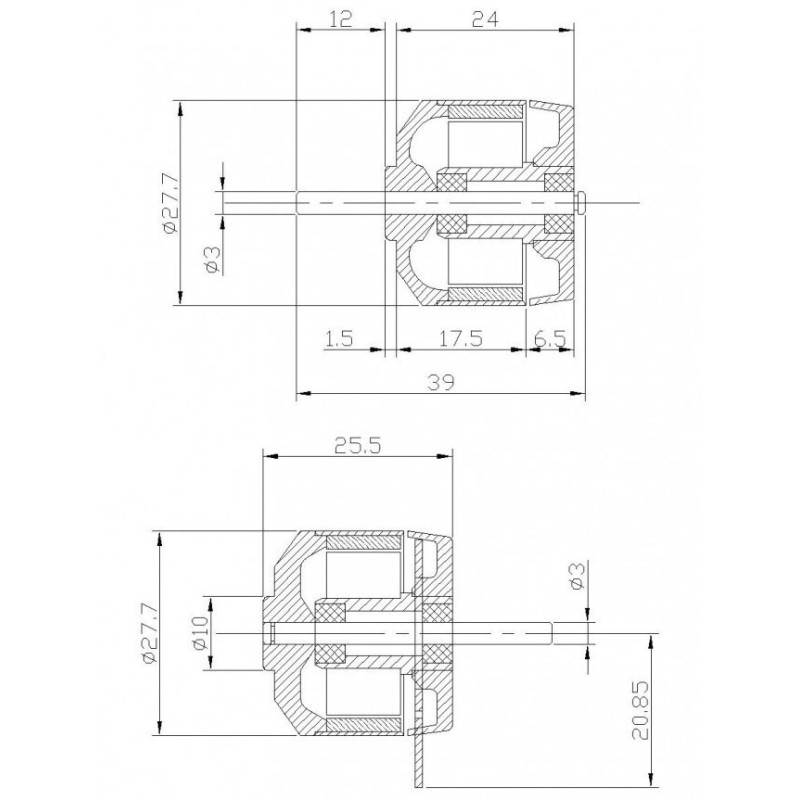 Draft electric motor DM2210 KV1100 engine | Scientific-MHD Draft electric motor DM2210 KV1100 engine | Scientific-MHD