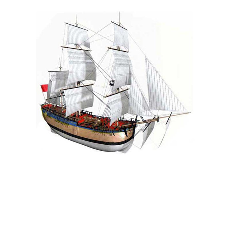 Static boat HMS Endeavour 1/50 | Scientific-MHD