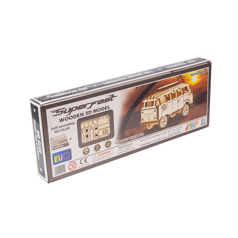 Easy mechanical 3D puzzle for retro superfast bus model | Scientific-MHD