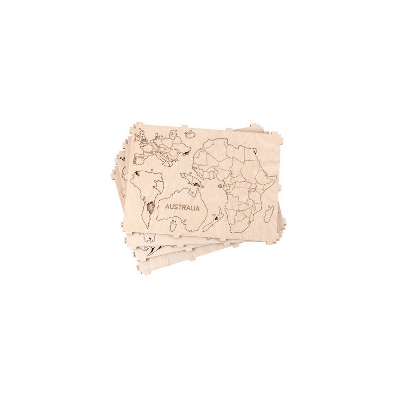 Easy mechanical 3D puzzle for Map of the World Map M | Scientific-MHD