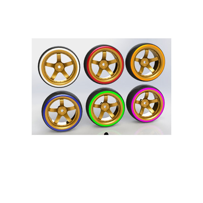 Radio -controlled car accessories 4 wheels Drift Gold 3 ° | Scientific-MHD