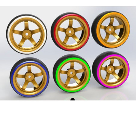 Radio -controlled car accessories 4 wheels Drift Gold 0 ° | Scientific-MHD