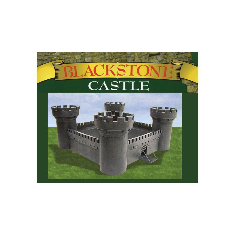 Black stone chateau figurine round towers | Scientific-MHD