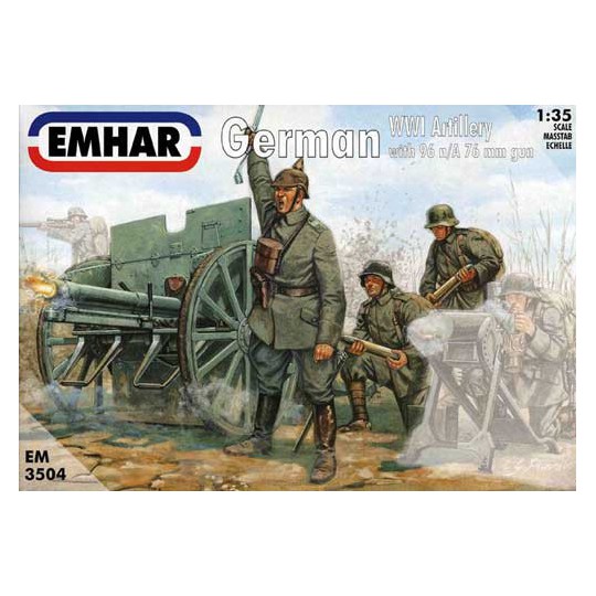 German Artillery 1/35 Scale Figurine and Soldiers with Cannon German artillery plastic model and cannon 77mm wwi1/35 | Scientific-MHD