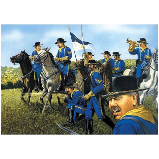 IMEX 7th figurine cavalry 6 horses-12 infantrymen1/32 | Scientific-MHD