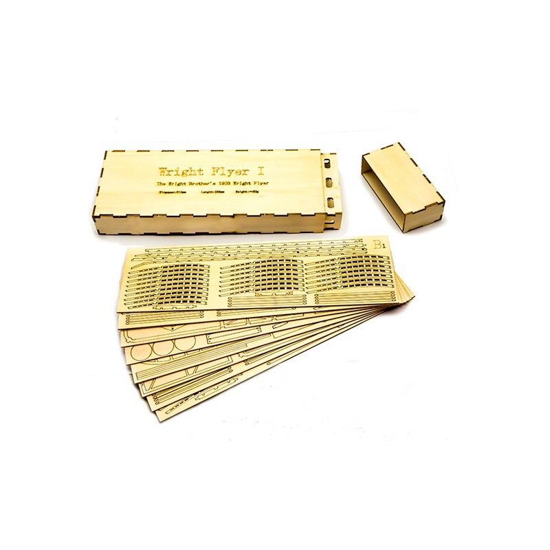 Wooden airplane model Wright Flyer 500mm Kit | Scientific-MHD