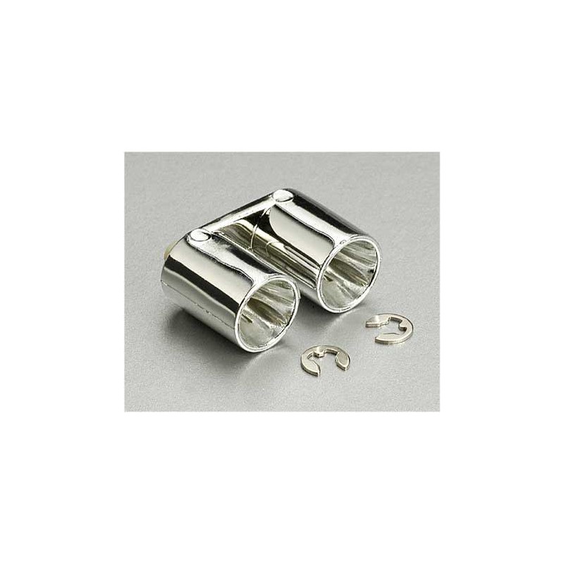 Radio -controlled car accessories exhaust exit. Double chrome | Scientific-MHD