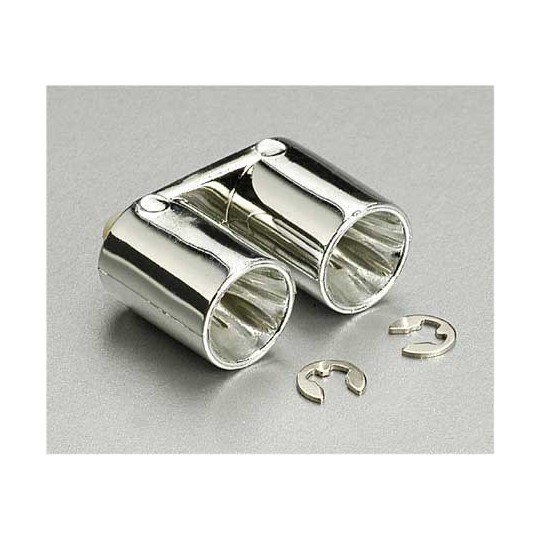 Radio -controlled car accessories exhaust exit. Double chrome | Scientific-MHD