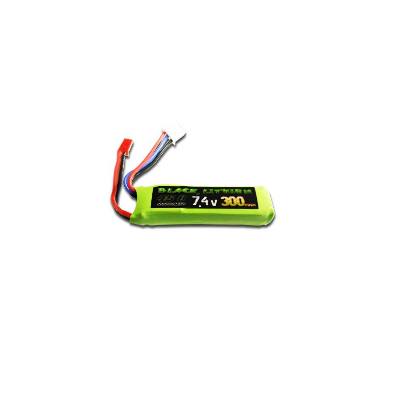 Lipo bati for radio -controlled lipo black lithium 300MAH 45C 2S | Scientific-MHD