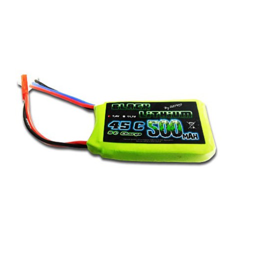 Lipo bati for radio -controlled lipo black lithium 500mAh 45c 2s | Scientific-MHD