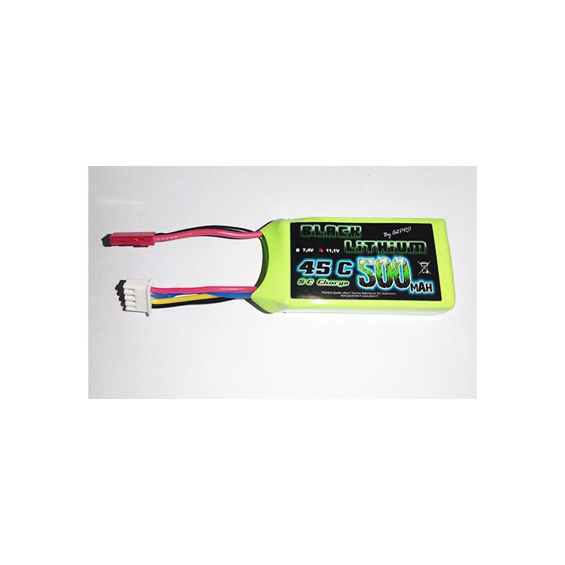 LIPO RAGE for radio -controlled Lipo Black Lithium 500MAH 45C 3S BEC | Scientific-MHD