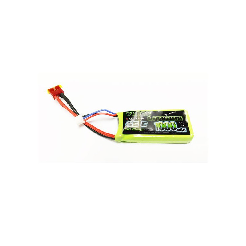 Lipo battery for radio -controlled lipo black lithium 1000mAh 45c 2s Dean | Scientific-MHD