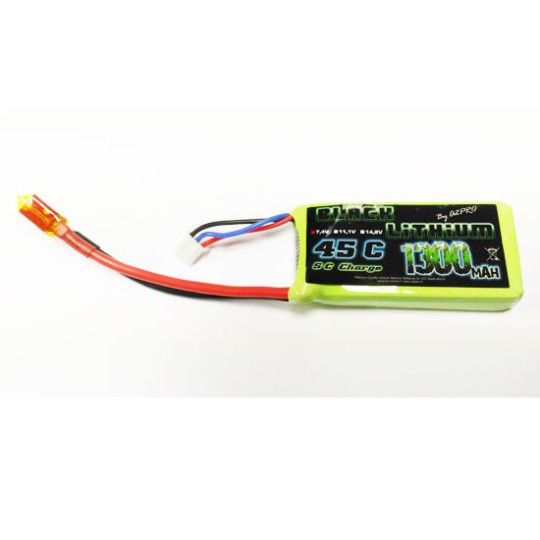 Lipo battery for radio -controlled lipo black lithium 1300mAh 45c 2s Dean | Scientific-MHD