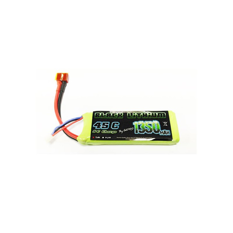 Lipo bati for radio -controlled lipo black lithium 1350mAh 45c 2s | Scientific-MHD