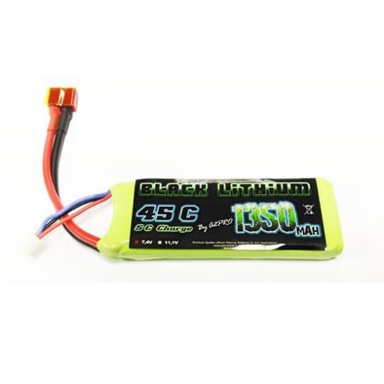 Lipo bati for radio -controlled lipo black lithium 1350mAh 45c 2s | Scientific-MHD
