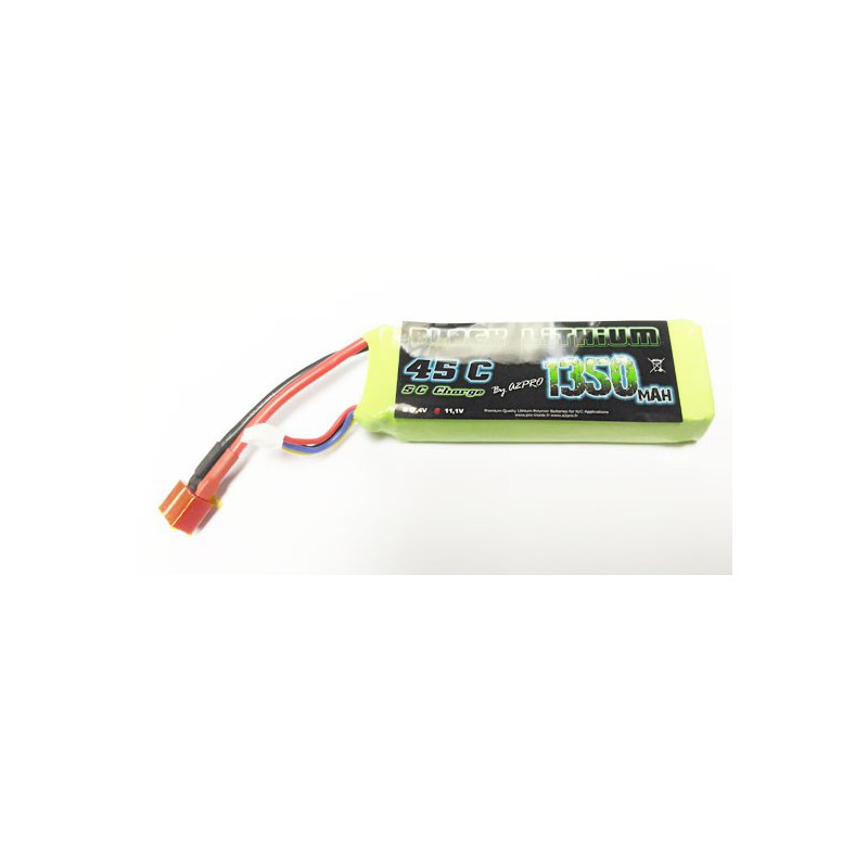 Lipo bati for radio controlled lipo black lithium 1350mAh 45c 3s | Scientific-MHD