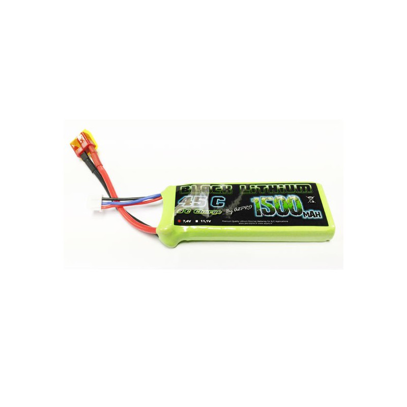 Lipo bati for radio -controlled lipo black lithium 1500mAh 45c 2s | Scientific-MHD