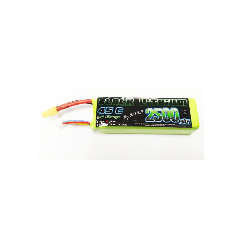 Lipo bati for radio -controlled lipo black lithium 2500mAh 45c 3s | Scientific-MHD