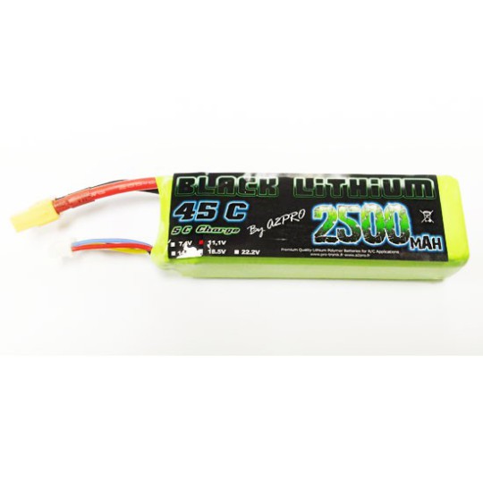 Lipo bati for radio -controlled lipo black lithium 2500mAh 45c 3s | Scientific-MHD