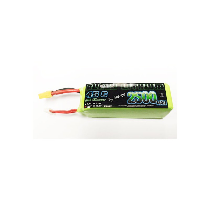 Lipo bati for radio controlled lipo black lithium 2500mAh 45c 4s | Scientific-MHD