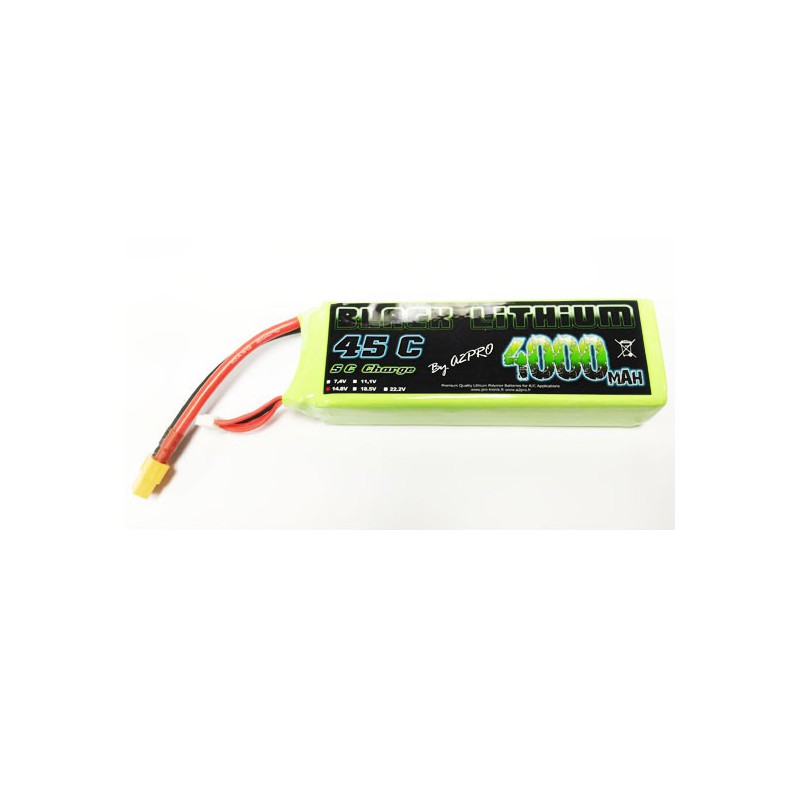 Lipo bati for radio -controlled lipo black lithium 4000mAh 45c 4S | Scientific-MHD