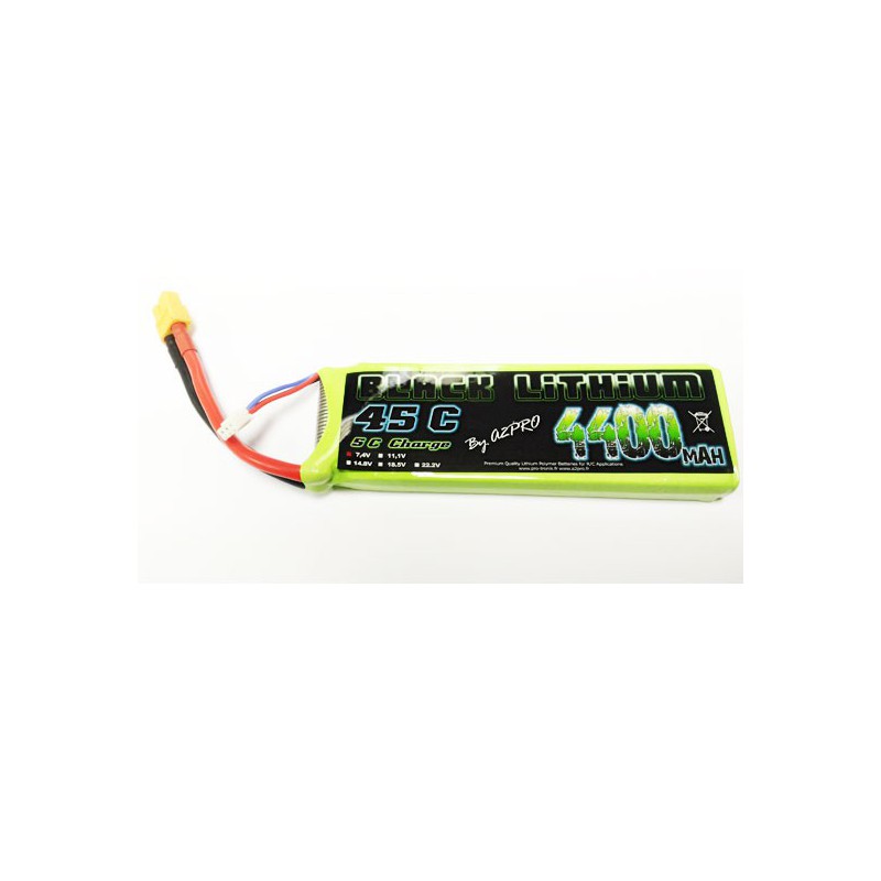 Lipo battery for radio -controlled lipo black lithium 4400mAh 45c 2s | Scientific-MHD