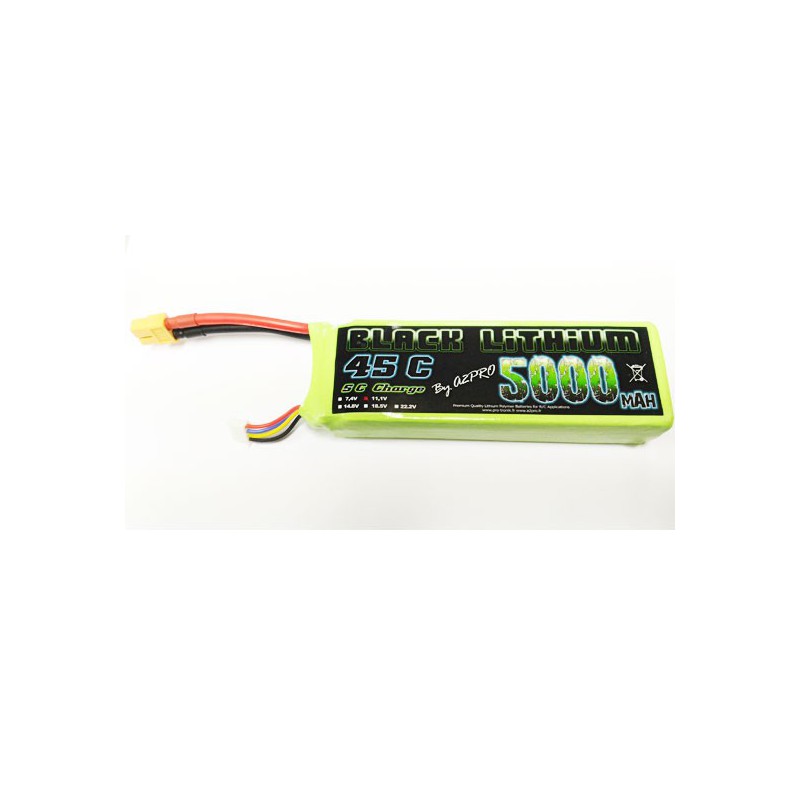 Lipo bati for radio -controlled lipo black lithium 5000mAh 45c 3s | Scientific-MHD