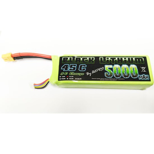 Lipo bati for radio -controlled lipo black lithium 5000mAh 45c 3s | Scientific-MHD