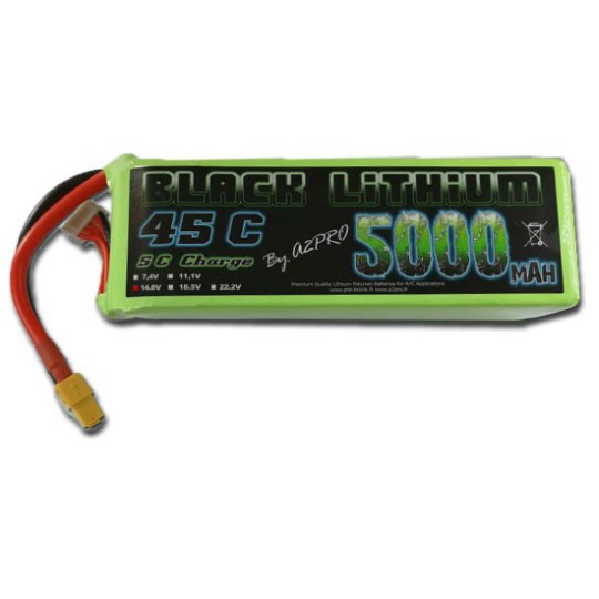 Lipo bati for radio -controlled Lipo Black Lithium 5000mAh 45C 4S | Scientific-MHD