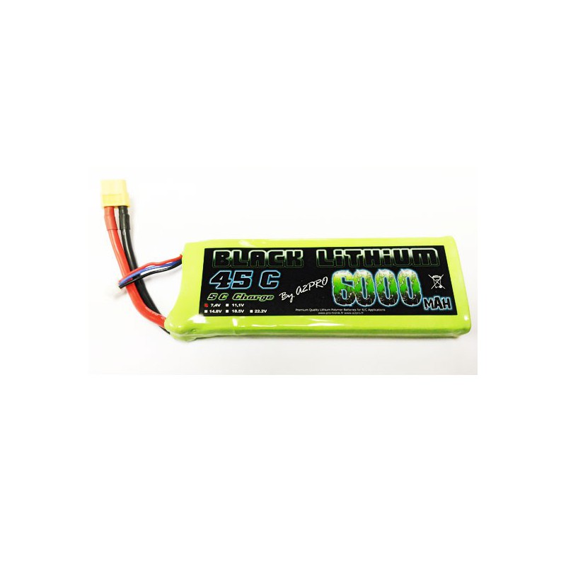 Lipo bati for radio -controlled lipo black lithium 6000mAh 45c 2s | Scientific-MHD