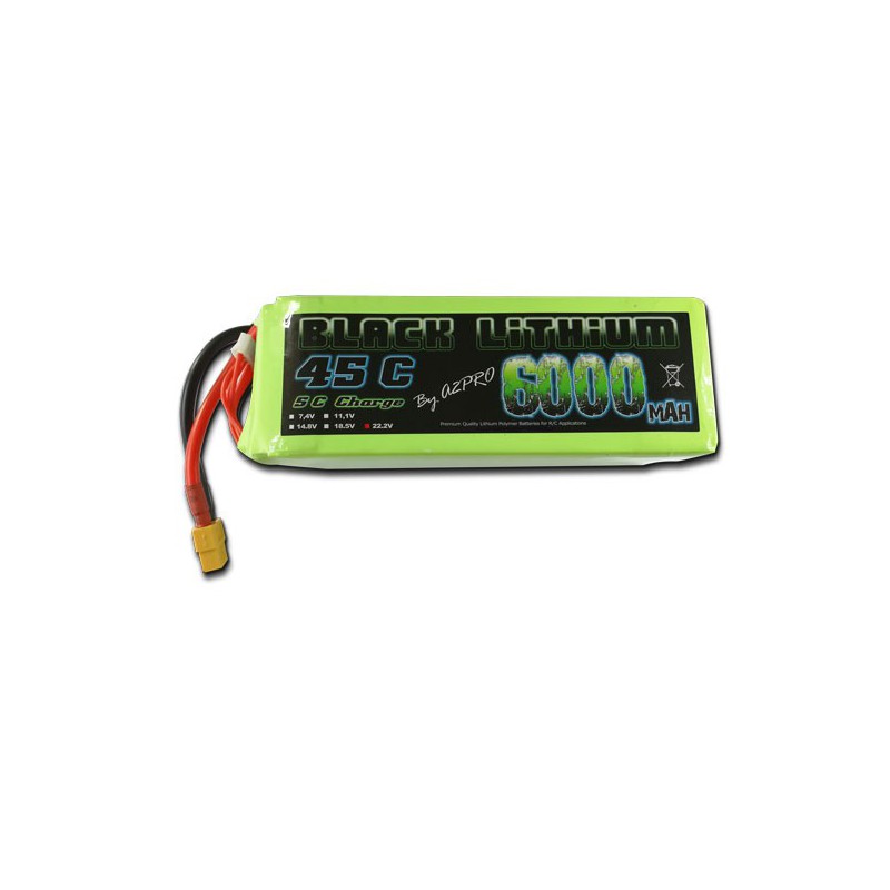 Lipo bati for radio -controlled lipo black lithium 6000mAh 45c 6s | Scientific-MHD