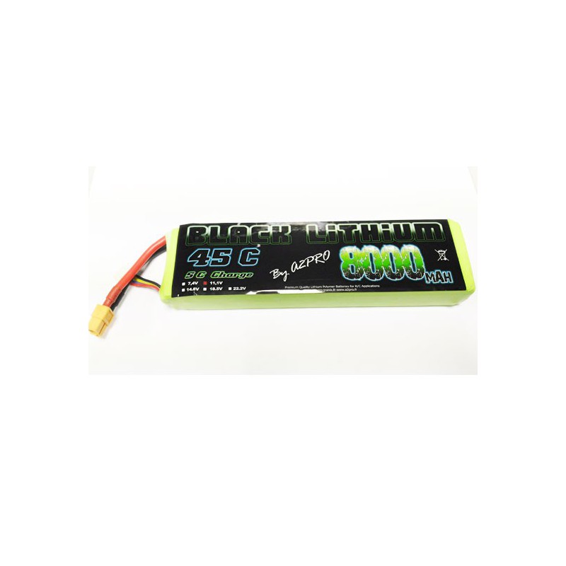 Lipo bati for radio -controlled lipo black lithium 8000mAh 45c 3s | Scientific-MHD