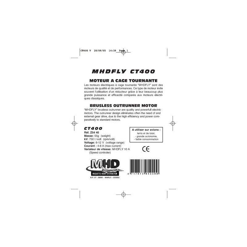 Radio electric motor CT400 Brushless rotating cage | Scientific-MHD