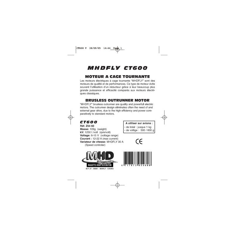 Radio -controlled electric motor CT600 BRUSHLES | Scientific-MHD