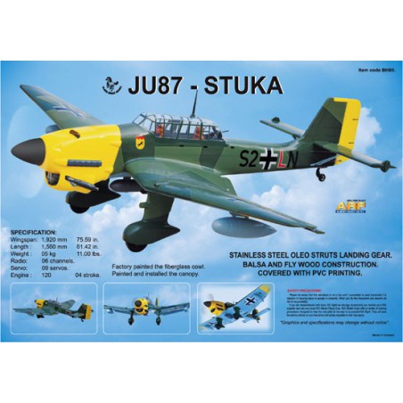 Radio -controlled thermal aircraft Ju 87b Stuka120 Arf | Scientific-MHD Radio -controlled thermal aircraft Ju 87b Stuka120 Arf | Scientific-MHD