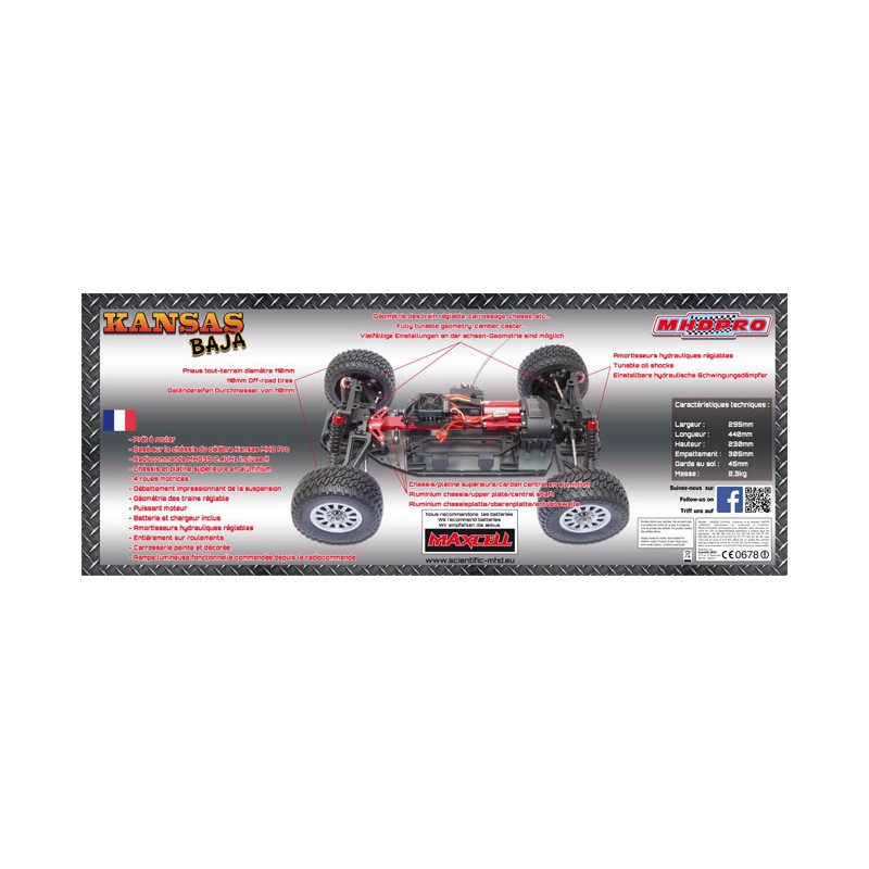 Kansas Baja BL RTR 1/10 radio -controlled electric car | Scientific-MHD