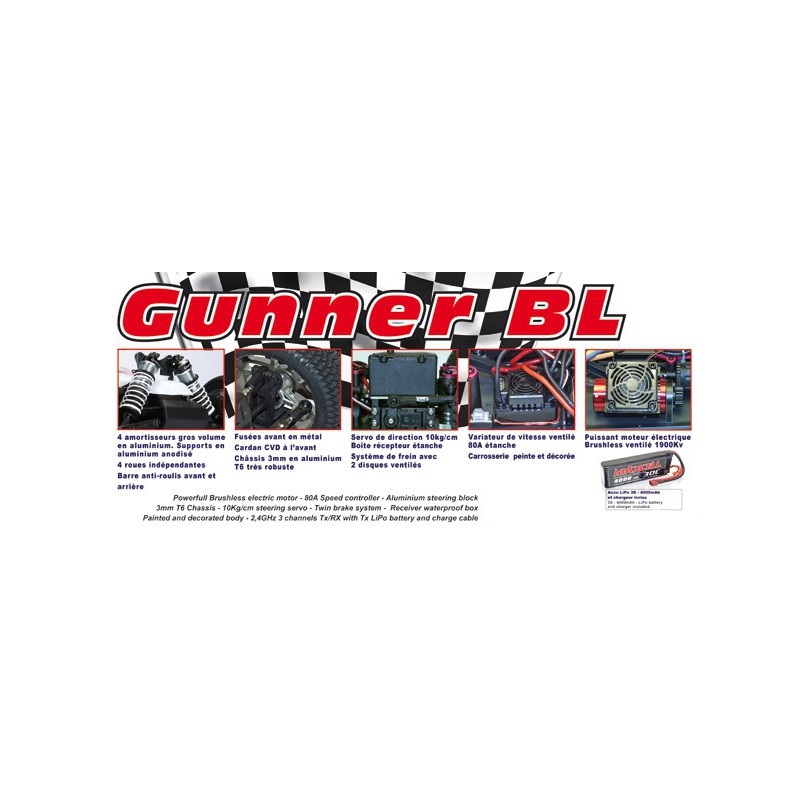 Gunner V2 BL RTR 1/8 A electric car | Scientific-MHD