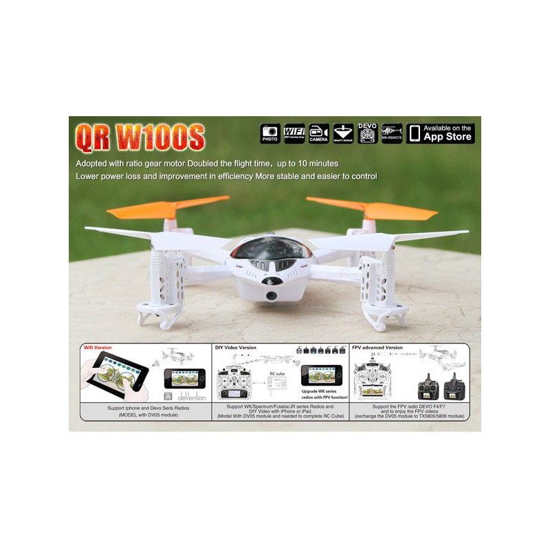 Radio -controlled drone for beginner drone QR 100WS Android Devo 4 Mode 1 | Scientific-MHD