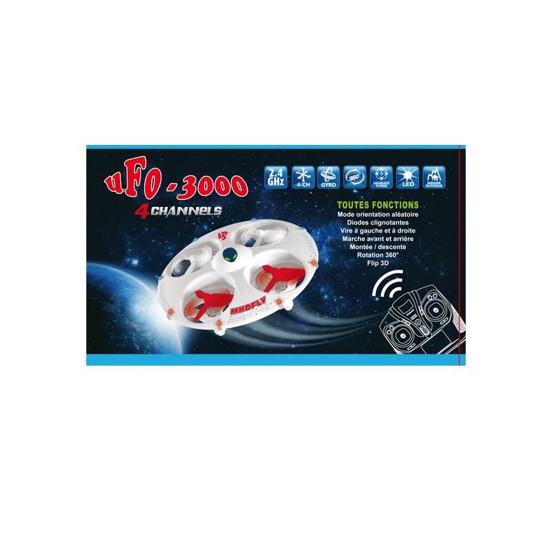 Radio -controlled drone for beginner UFO 3000 white flying saucer | Scientific-MHD