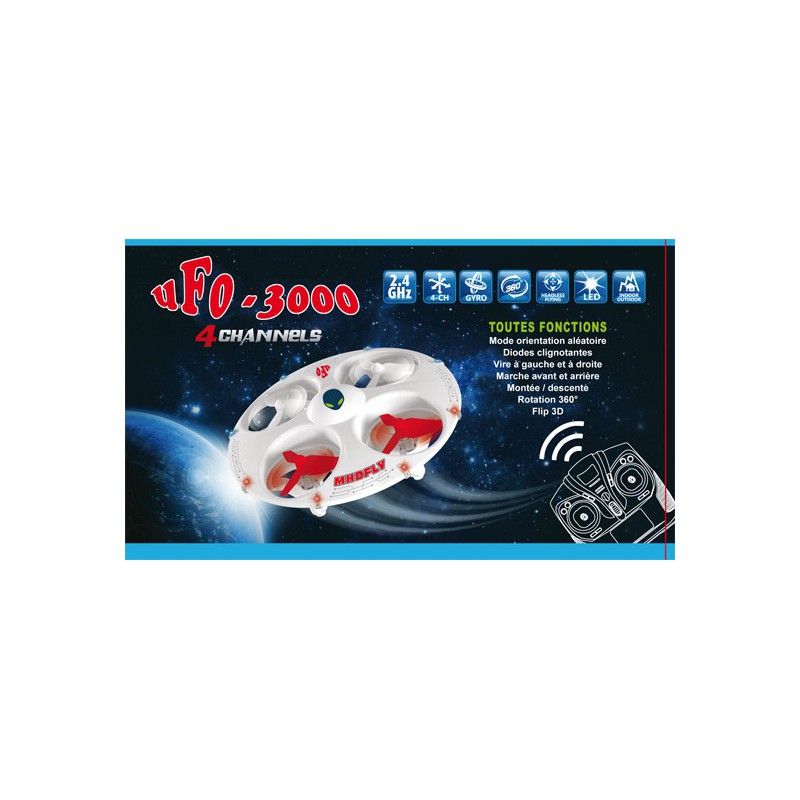 Radio -controlled drone for beginner UFO 3000 white flying saucer | Scientific-MHD